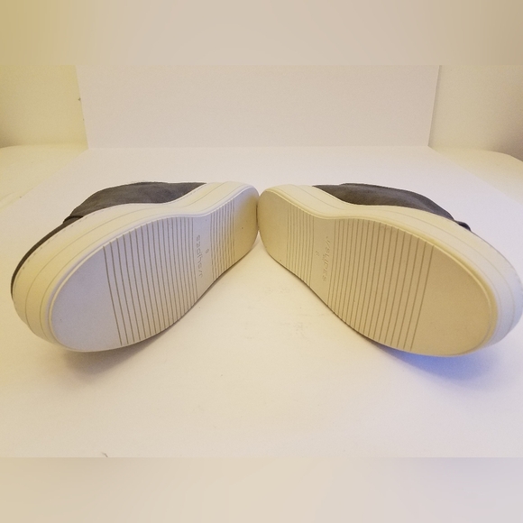 J/SLIDES Nada Sneakers Metallic Pewter Platform Shearling Low Top Slip on Womens - Picture 13 of 16